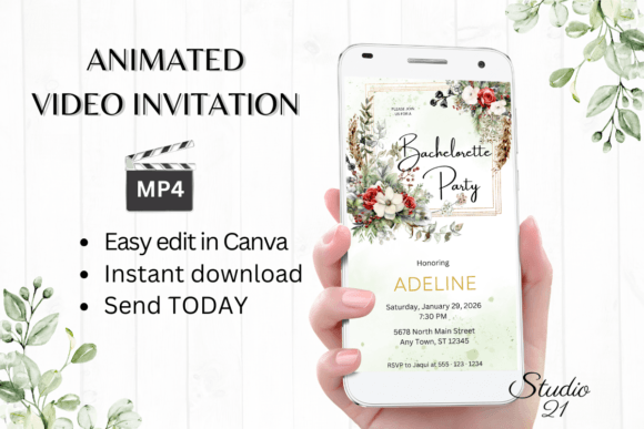 Christmas Bachelorette Party Evite W6182: Festive & Flirty Invitations