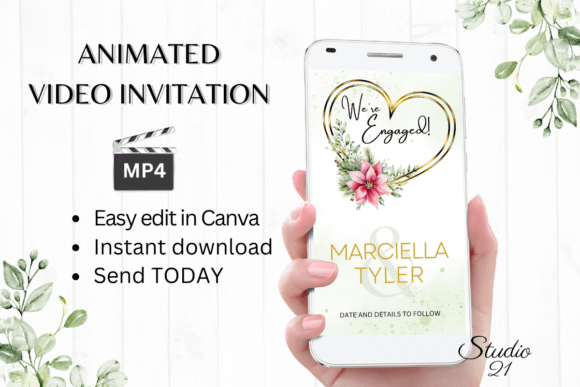Christmas Engagement Announcement W1198B: Your Festive Digital Evite
