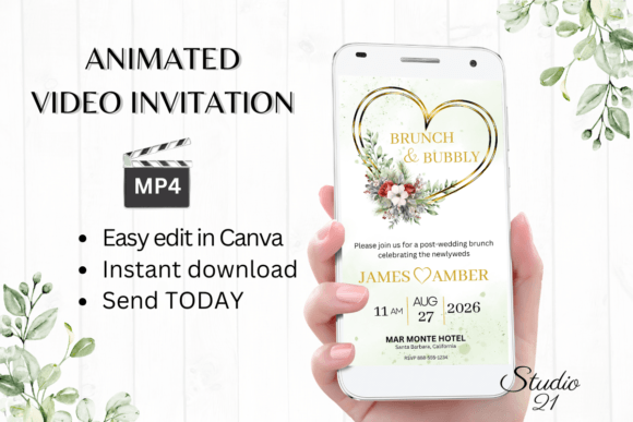 Christmas Wedding Brunch Invite W9188: A Festive Digital Template