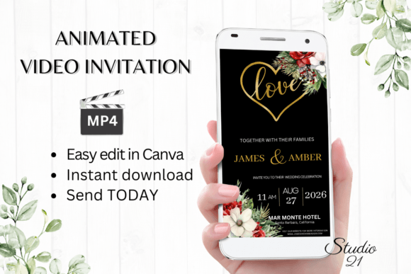 Christmas Wedding Invitation W8181: A Festive Digital Solution