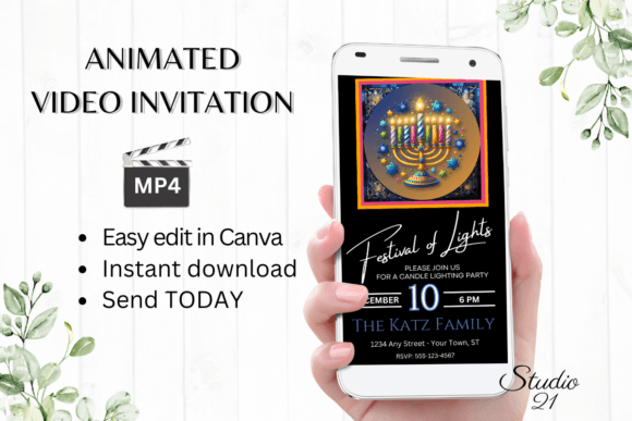 Elevate Your Hanukkah Celebration with a Digital Animated Invitation