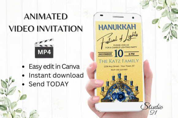 Instant Digital Hanukkah Invitations for Modern Celebrations