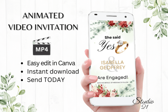 Red Roses Engagement Announcement: A Modern Classic