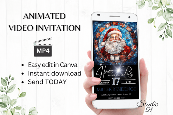Smartphone Christmas Party Invitation: Festive Digital Designs